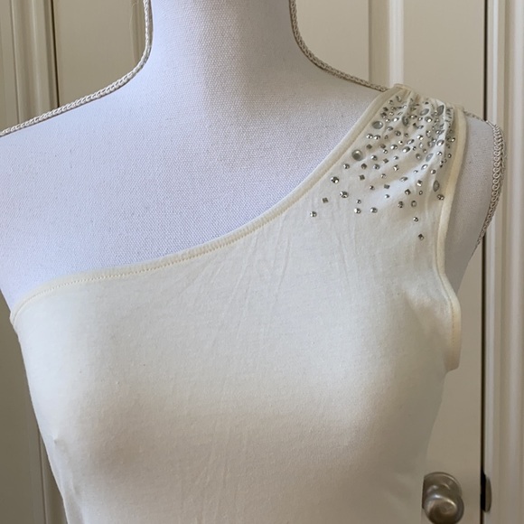 Express one shoulder shirt with studded - Picture 2 of 10
